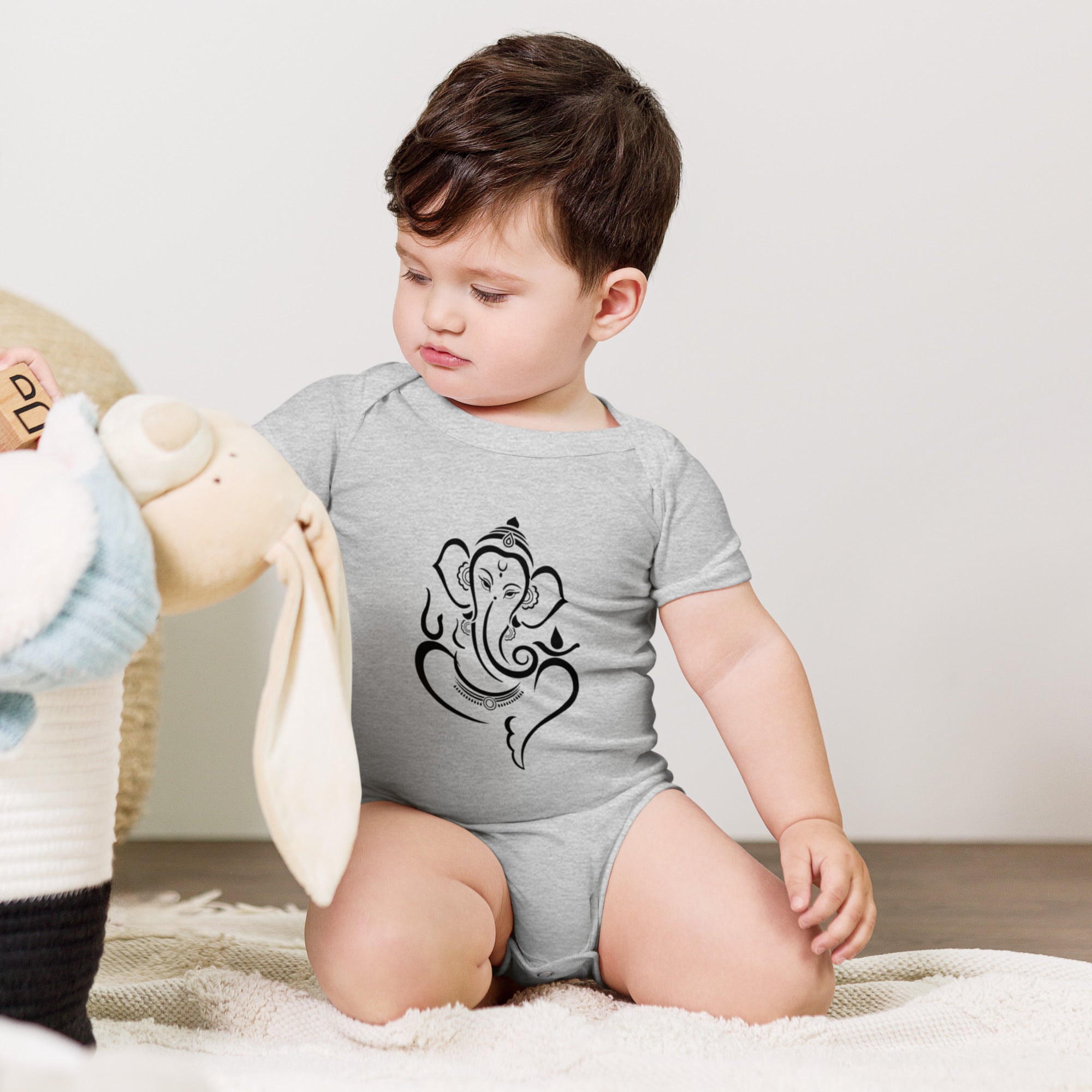 Ganpati Baba Baby short sleeve one piece - Nookshi