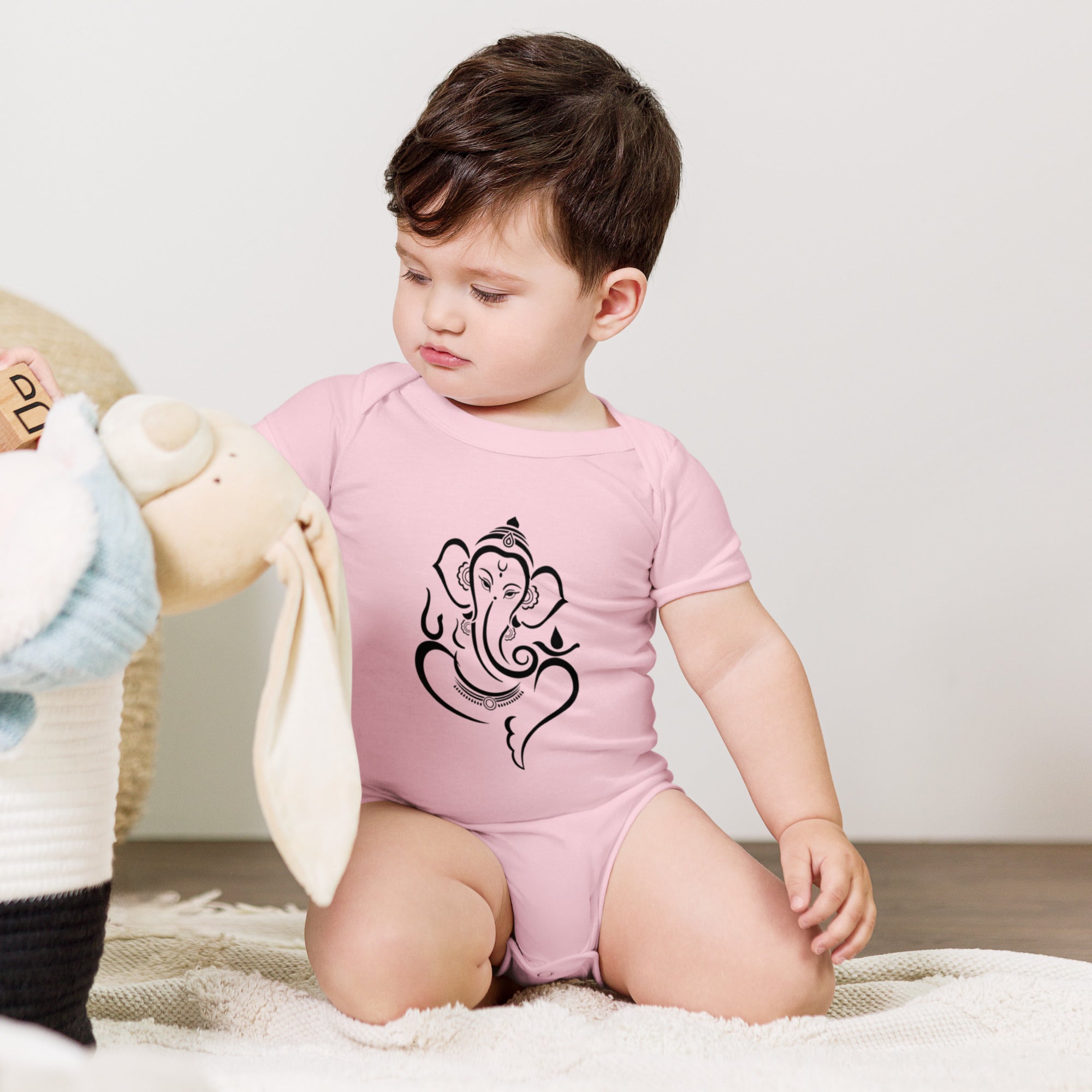 Ganpati Baba Baby short sleeve one piece - Nookshi
