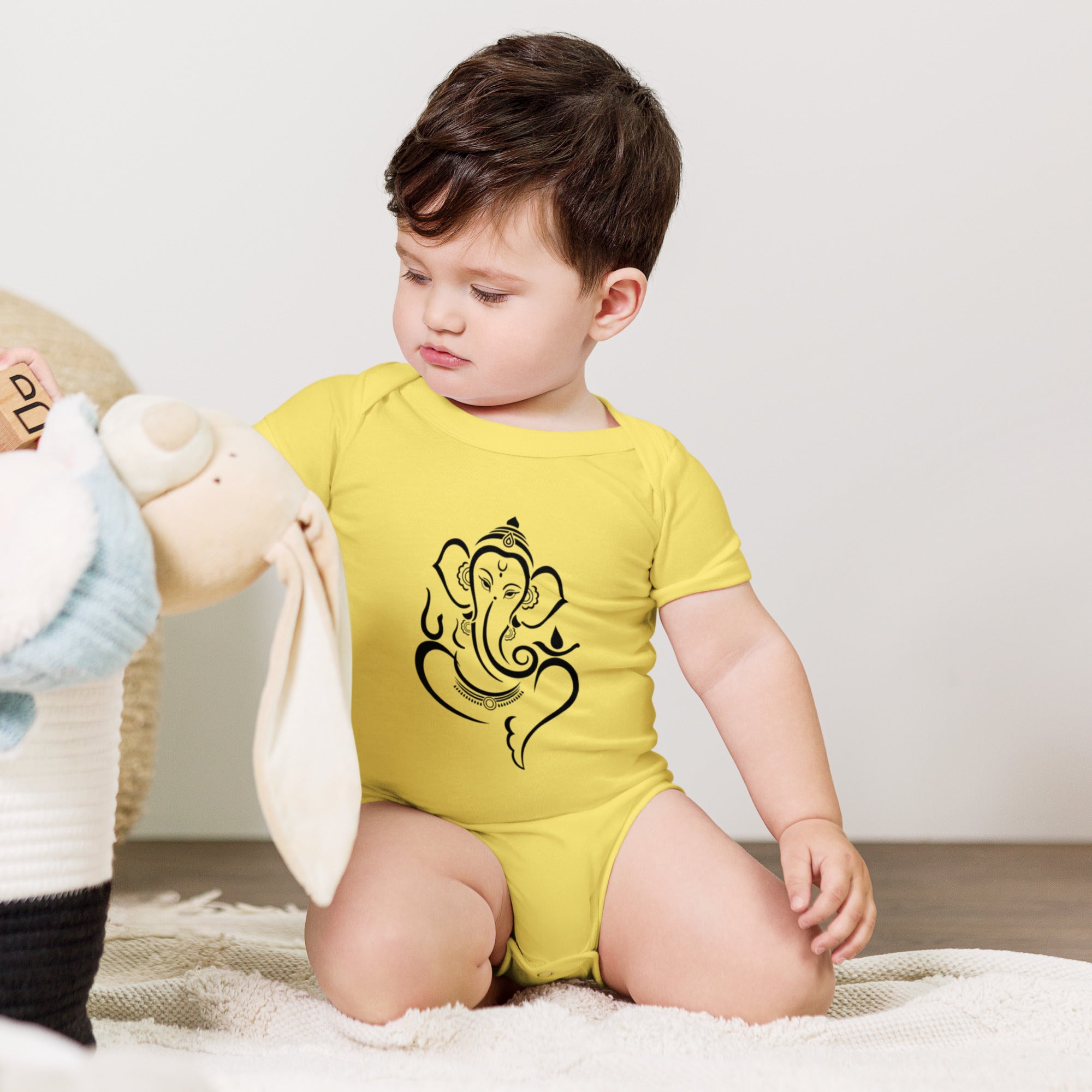 Ganpati Baba Baby short sleeve one piece - Nookshi