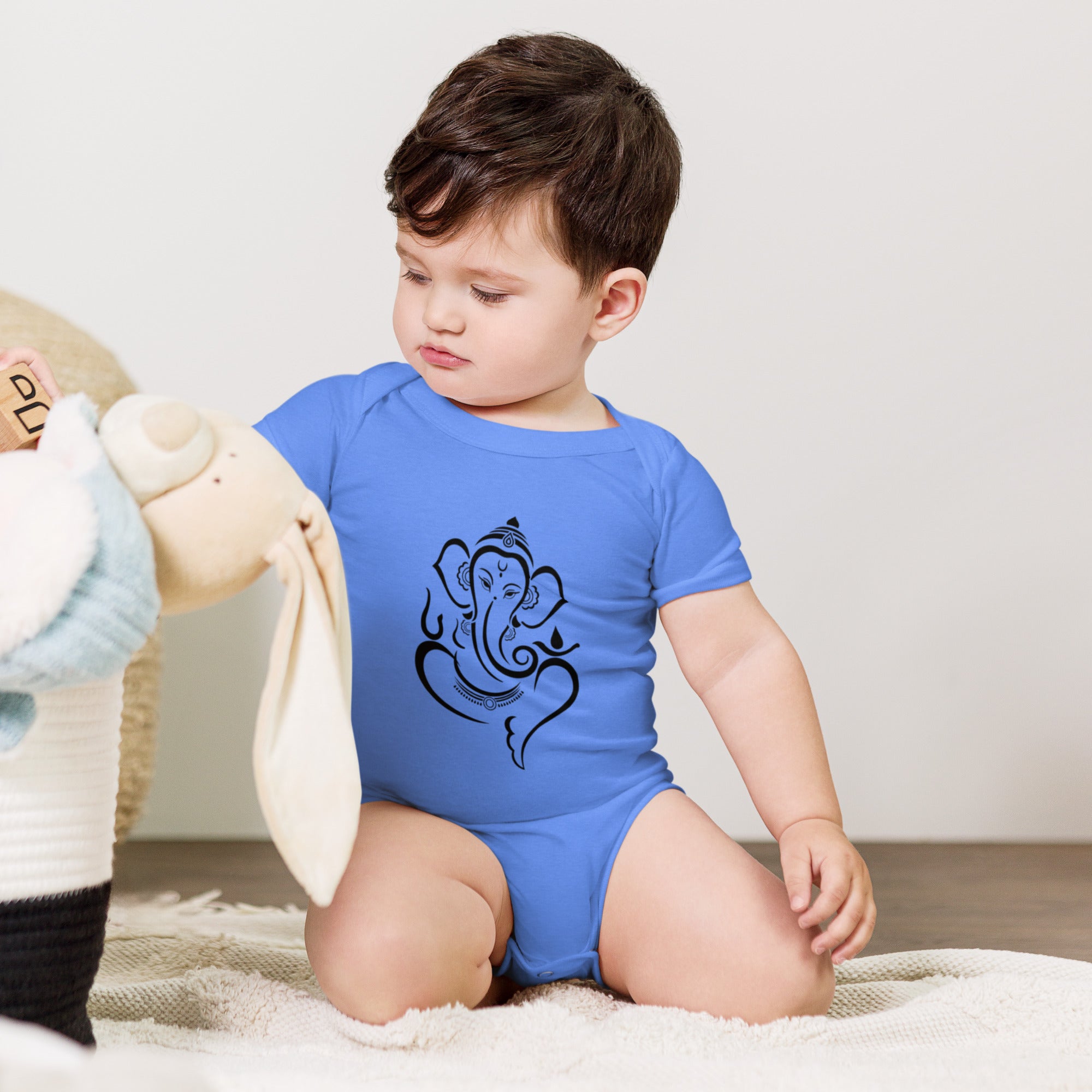 Ganpati Baba Baby short sleeve one piece - Nookshi