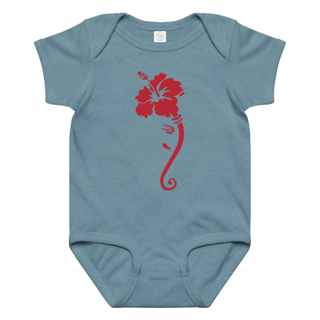 Ganpati Hibiscus Baby boy and girl jersey bodysuit - Nookshi