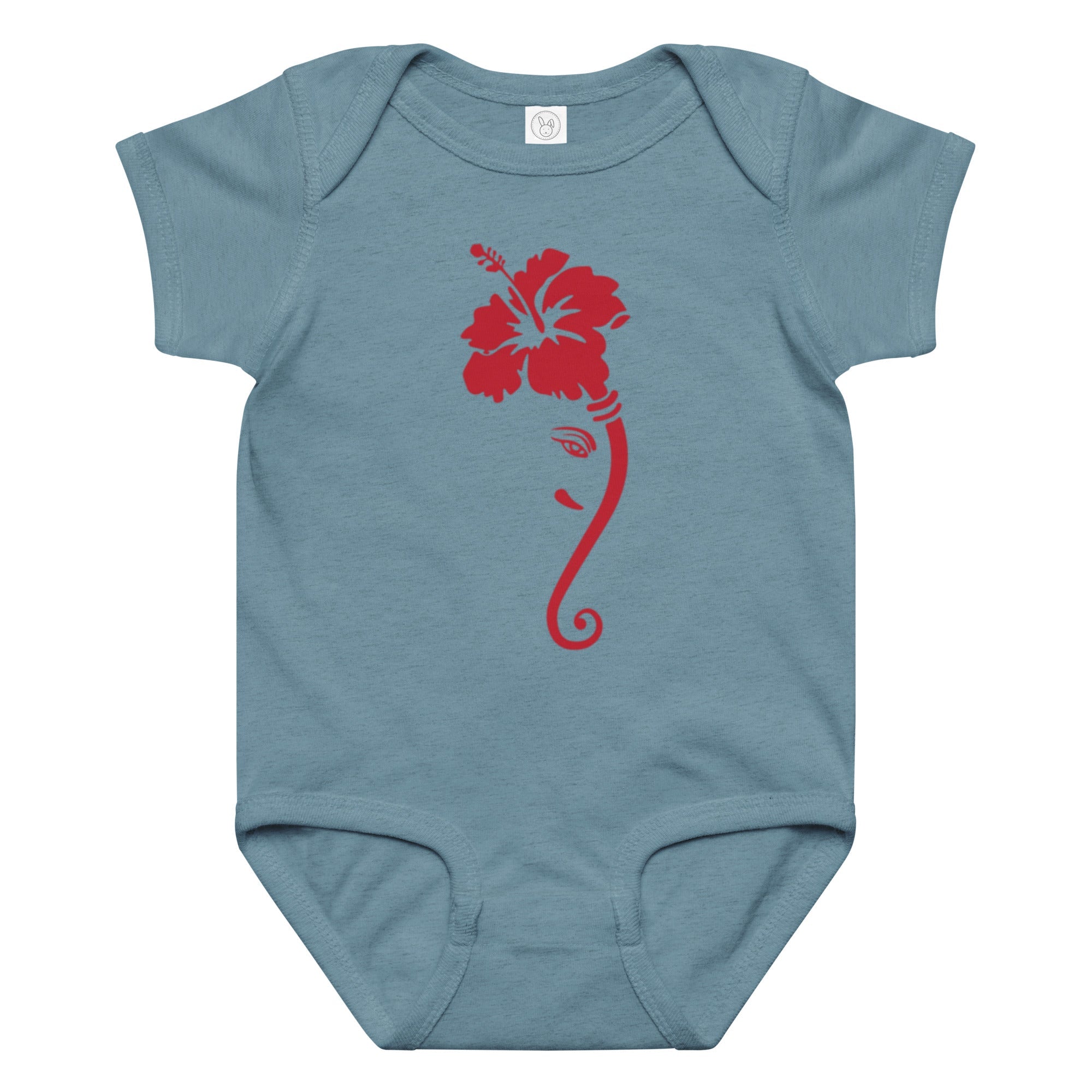 Ganpati Hibiscus Baby boy and girl jersey bodysuit - Nookshi