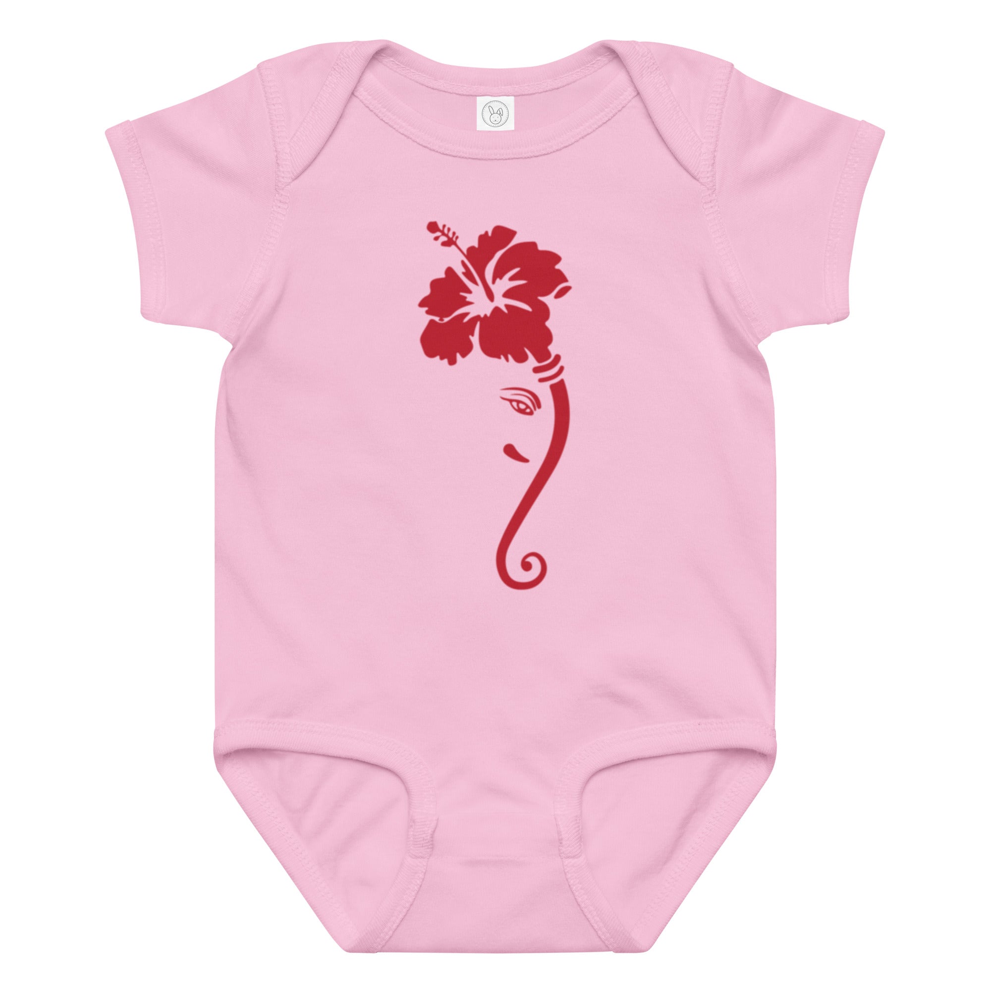 Ganpati Hibiscus Baby boy and girl jersey bodysuit - Nookshi