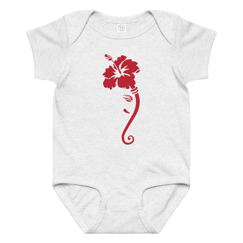 Ganpati Hibiscus Baby boy and girl jersey bodysuit - Nookshi