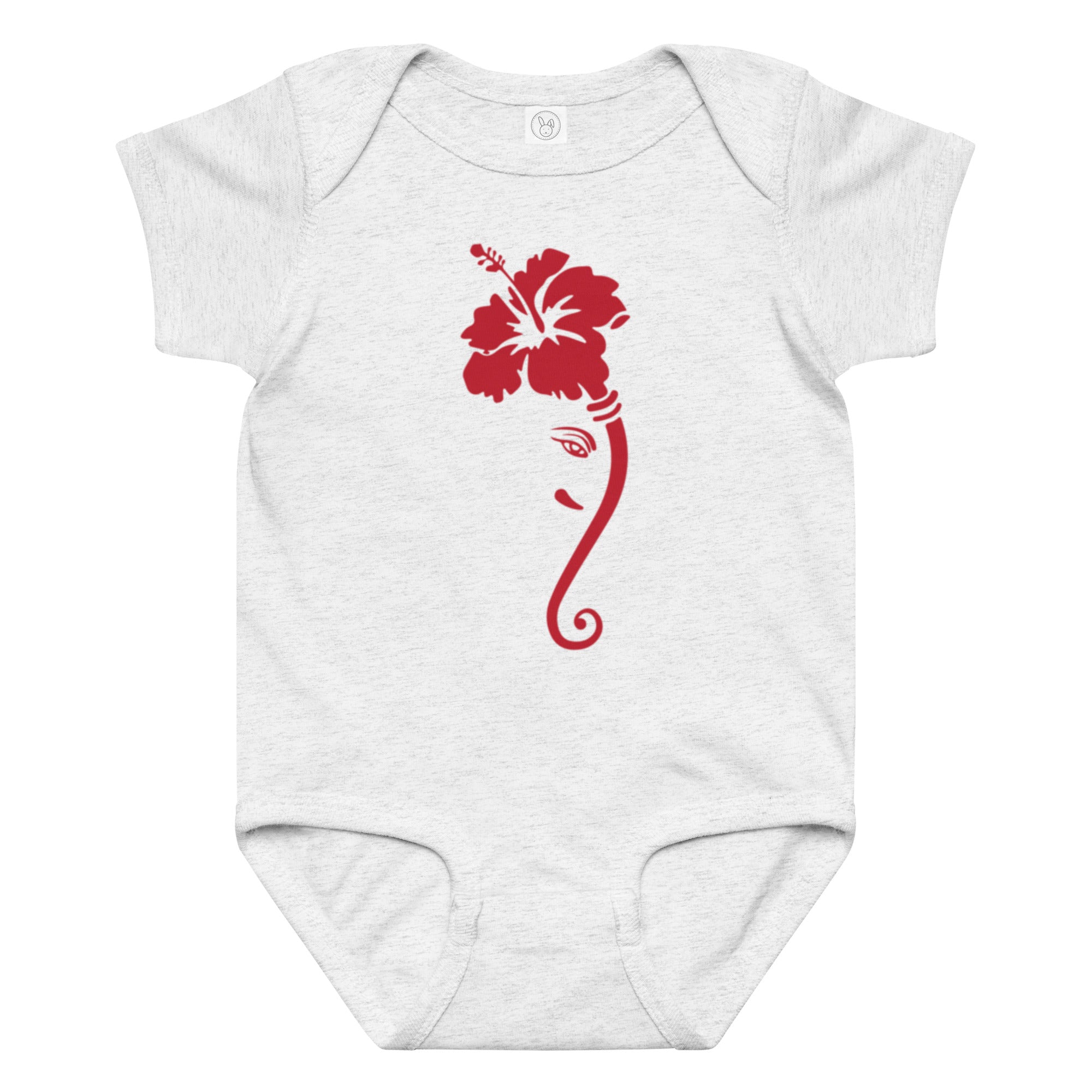 Ganpati Hibiscus Baby boy and girl jersey bodysuit - Nookshi