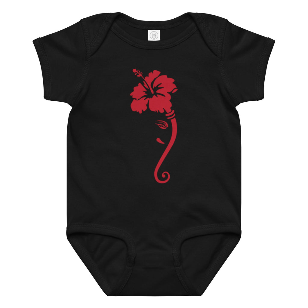 Ganpati Hibiscus Baby boy and girl jersey bodysuit - Nookshi