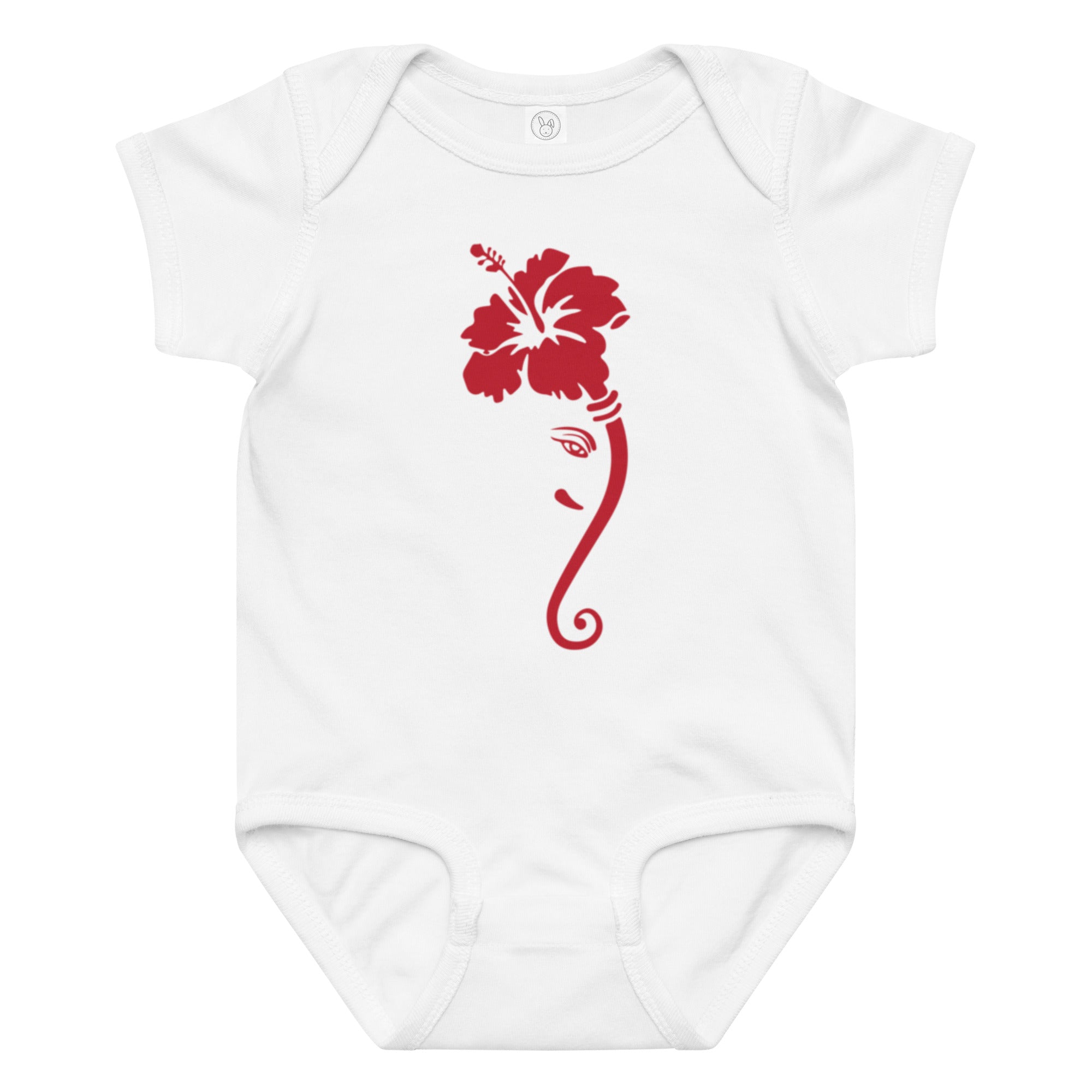 Ganpati Hibiscus Baby boy and girl jersey bodysuit - Nookshi