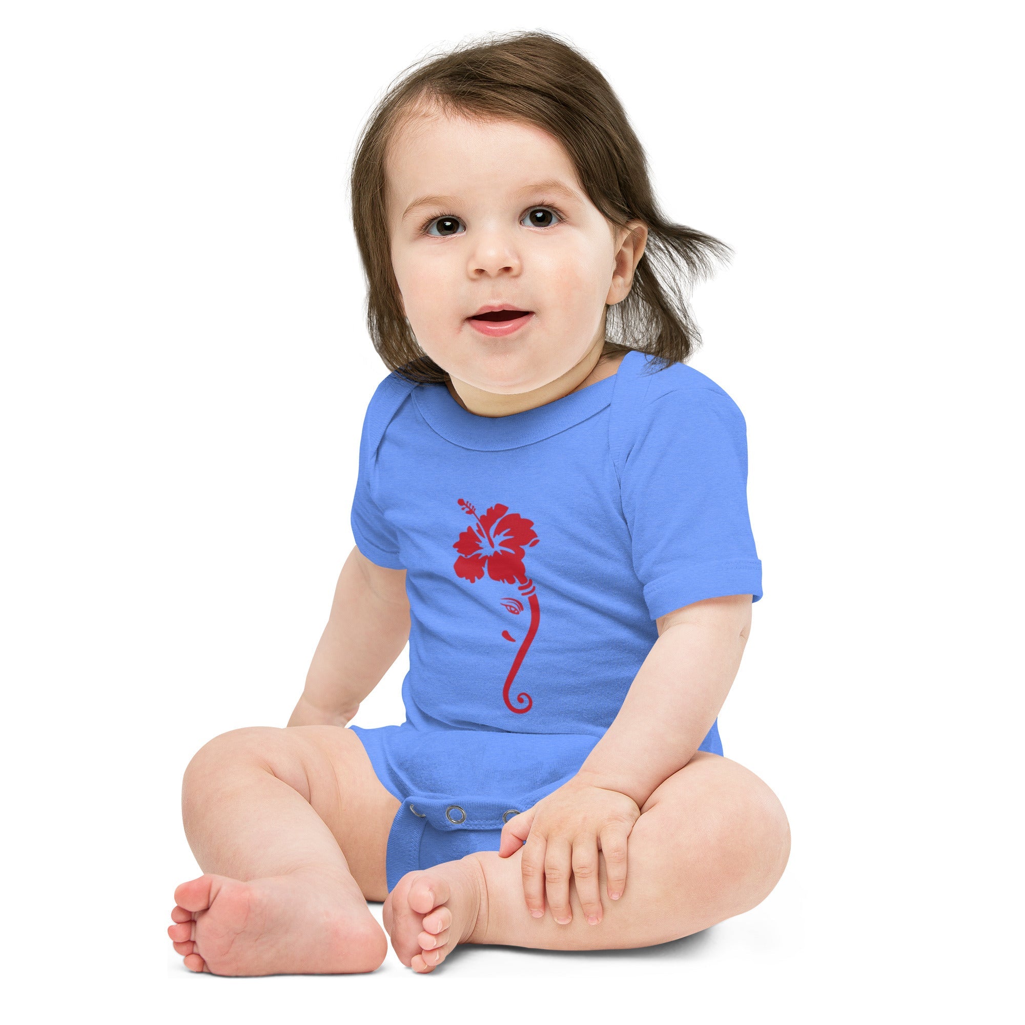 Ganpati Hibiscus Baby short sleeve one piece - Nookshi