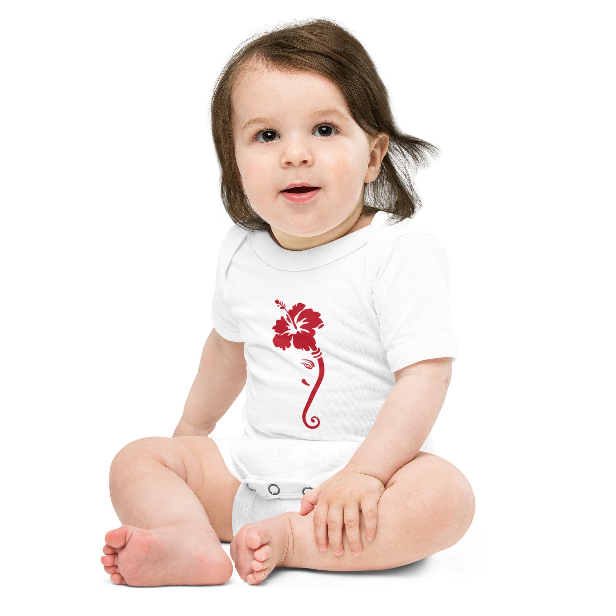 Ganpati Hibiscus Baby short sleeve one piece - Nookshi