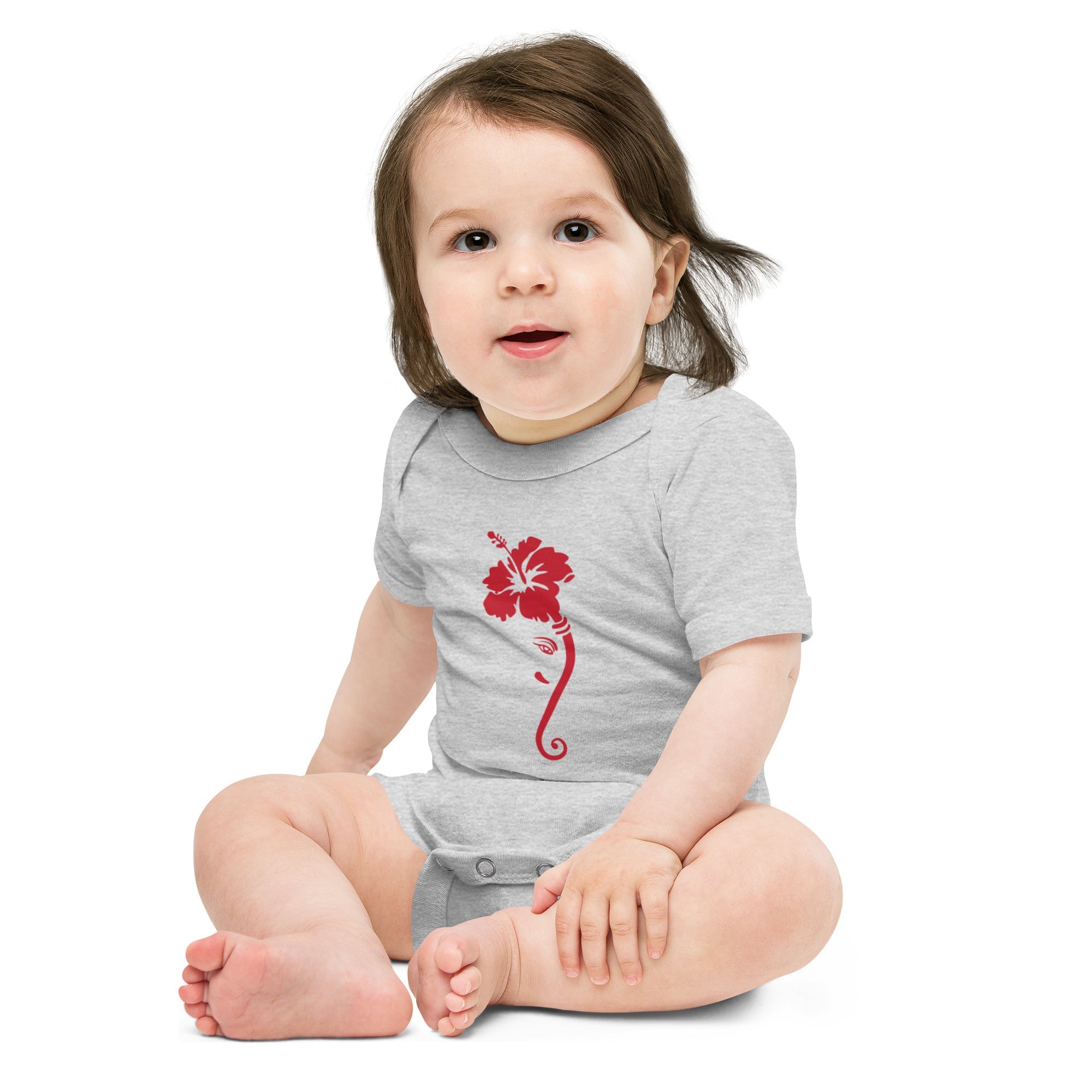 Ganpati Hibiscus Baby short sleeve one piece - Nookshi