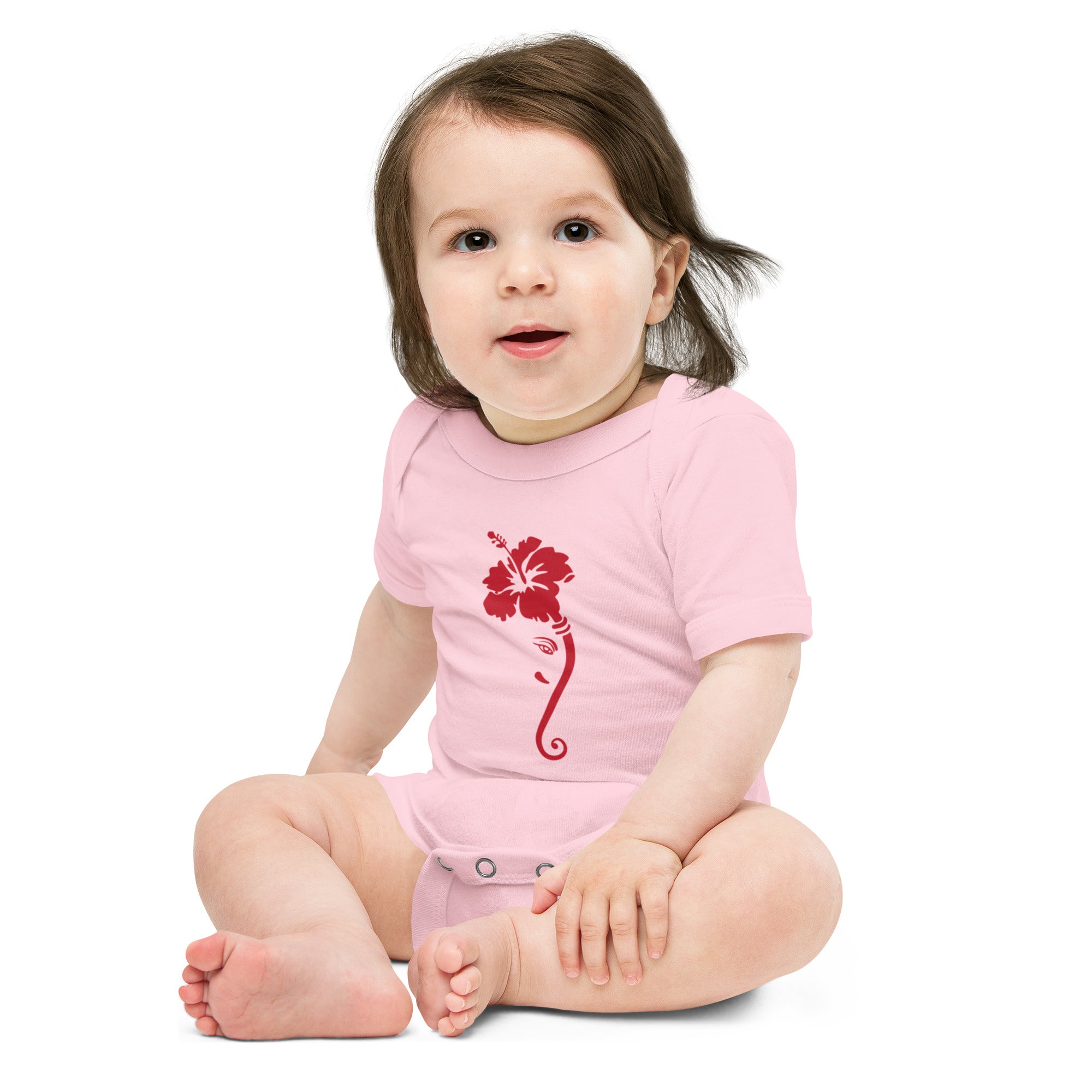 Ganpati Hibiscus Baby short sleeve one piece - Nookshi