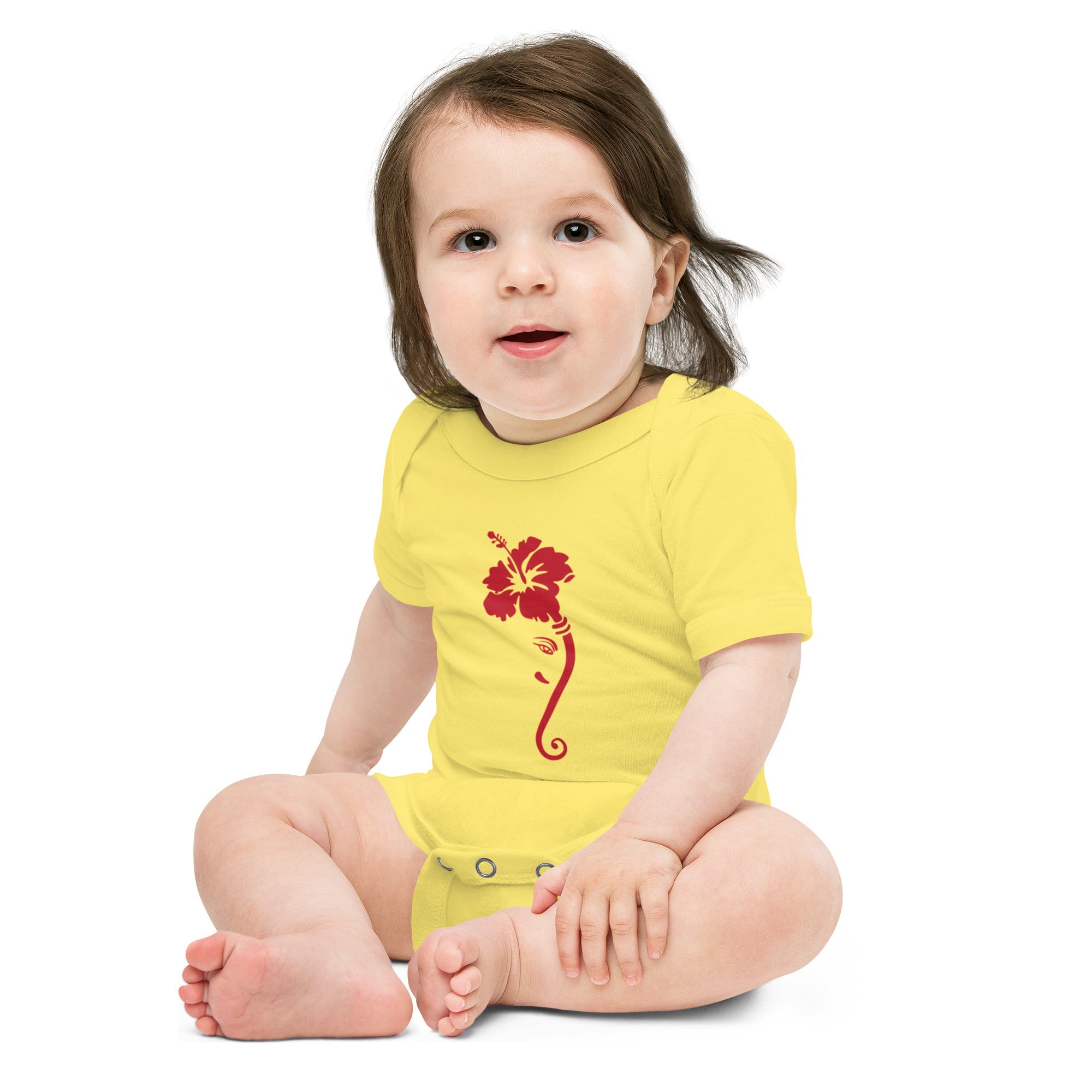 Ganpati Hibiscus Baby short sleeve one piece - Nookshi