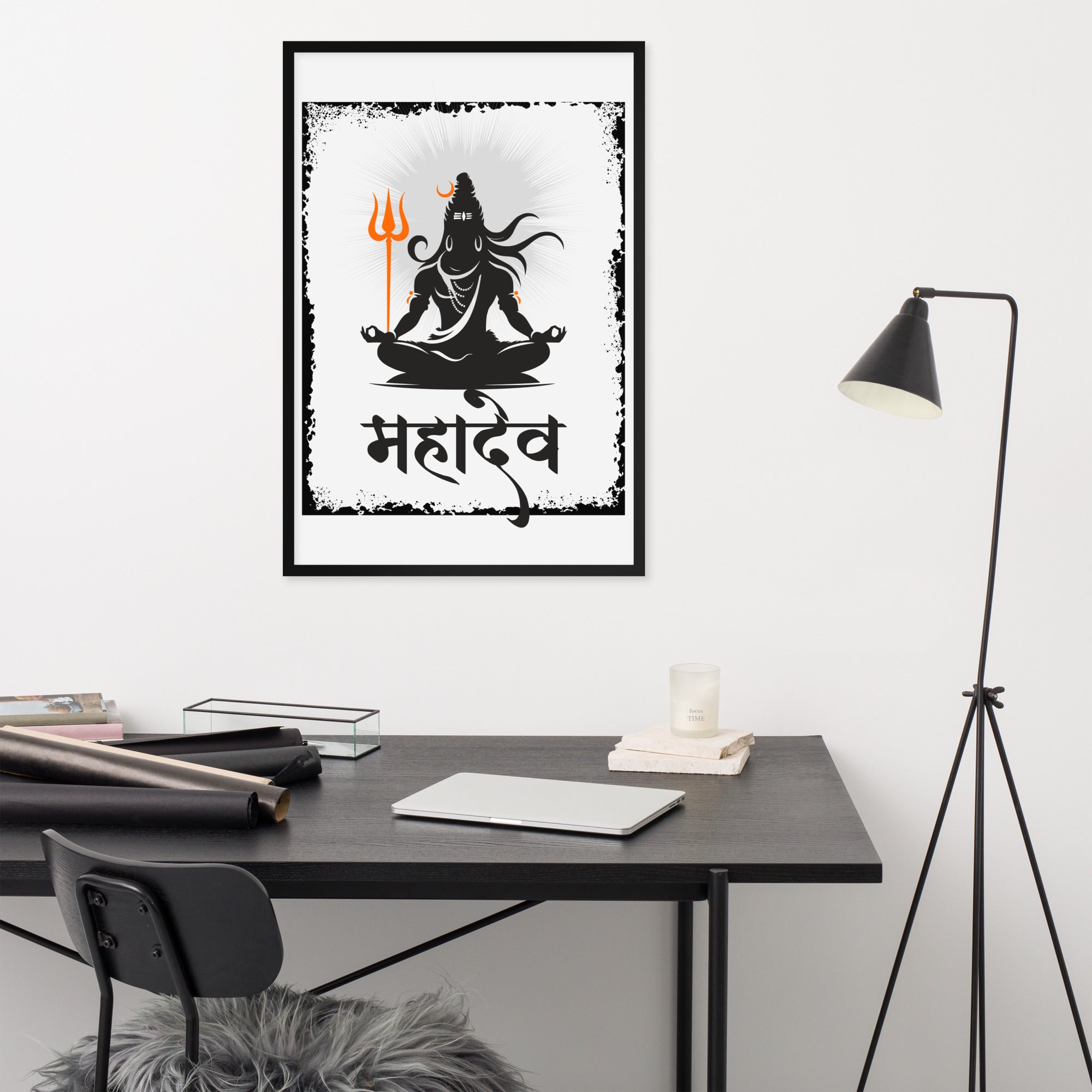 Mahadeb Framed photo paper poster - Nookshi