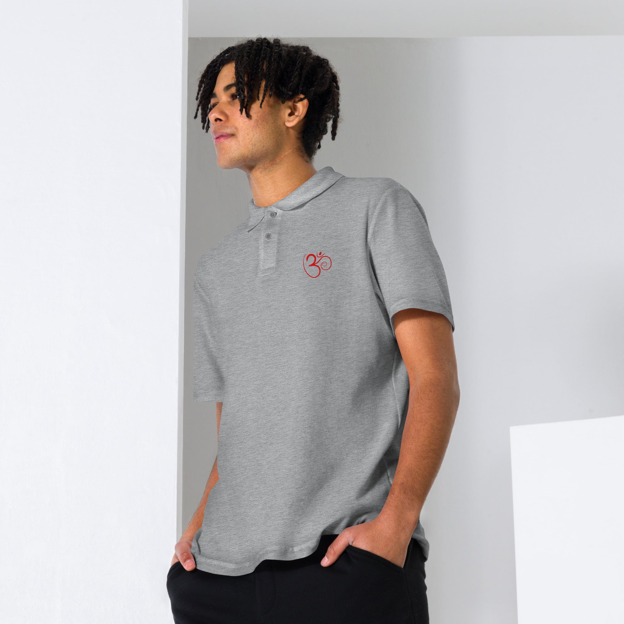 Om Unisex pique polo shirt - Nookshi