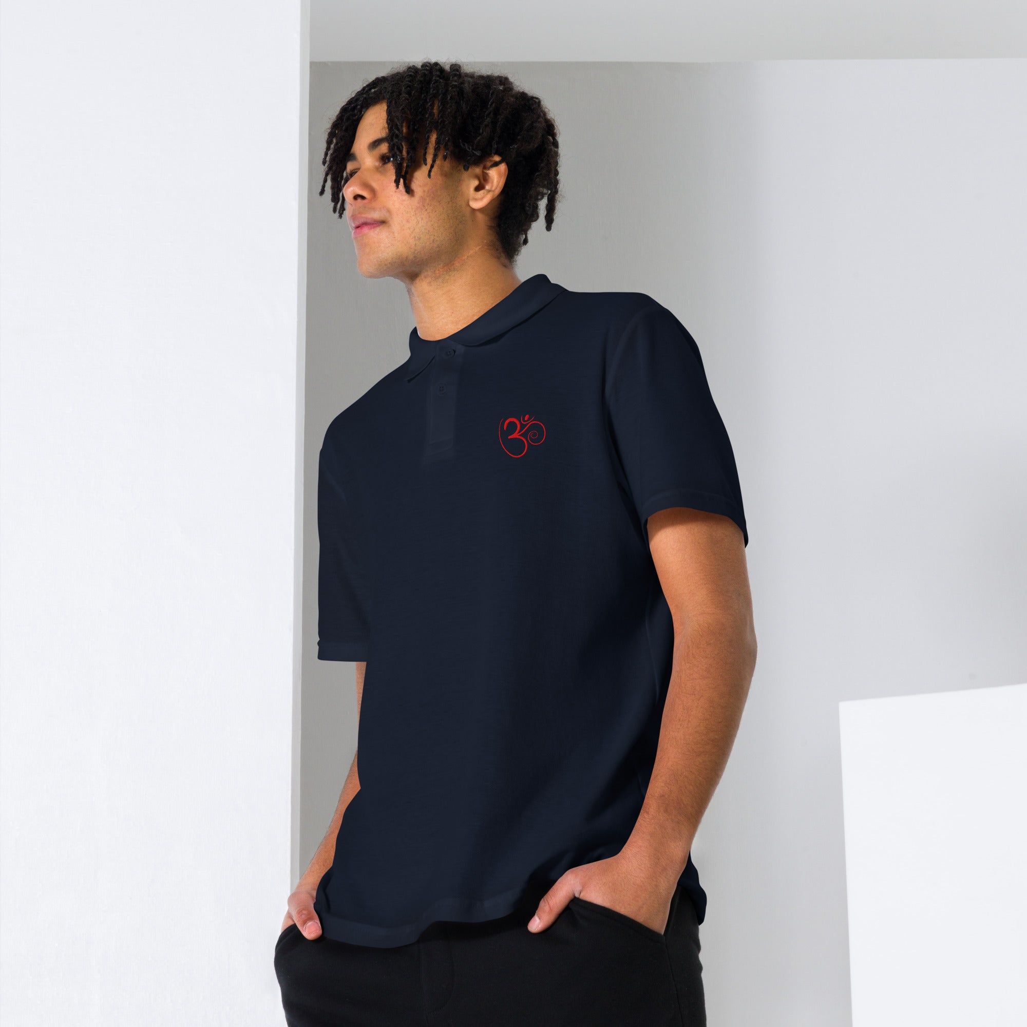 Om Unisex pique polo shirt - Nookshi