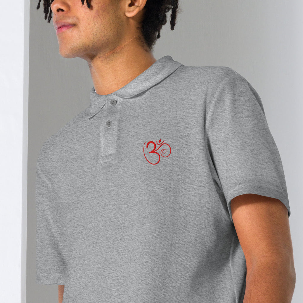 Om Unisex pique polo shirt - Nookshi