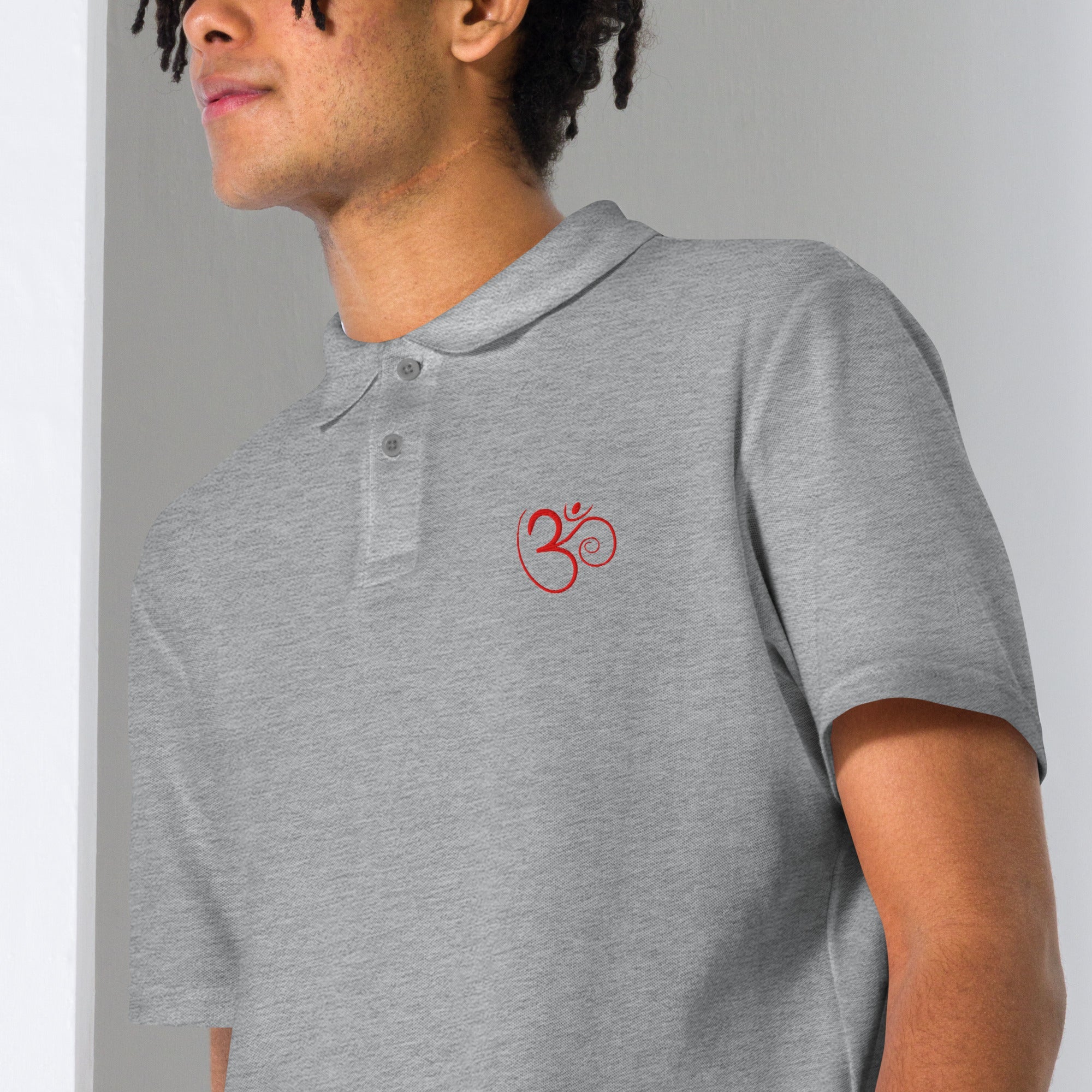 Om Unisex pique polo shirt - Nookshi