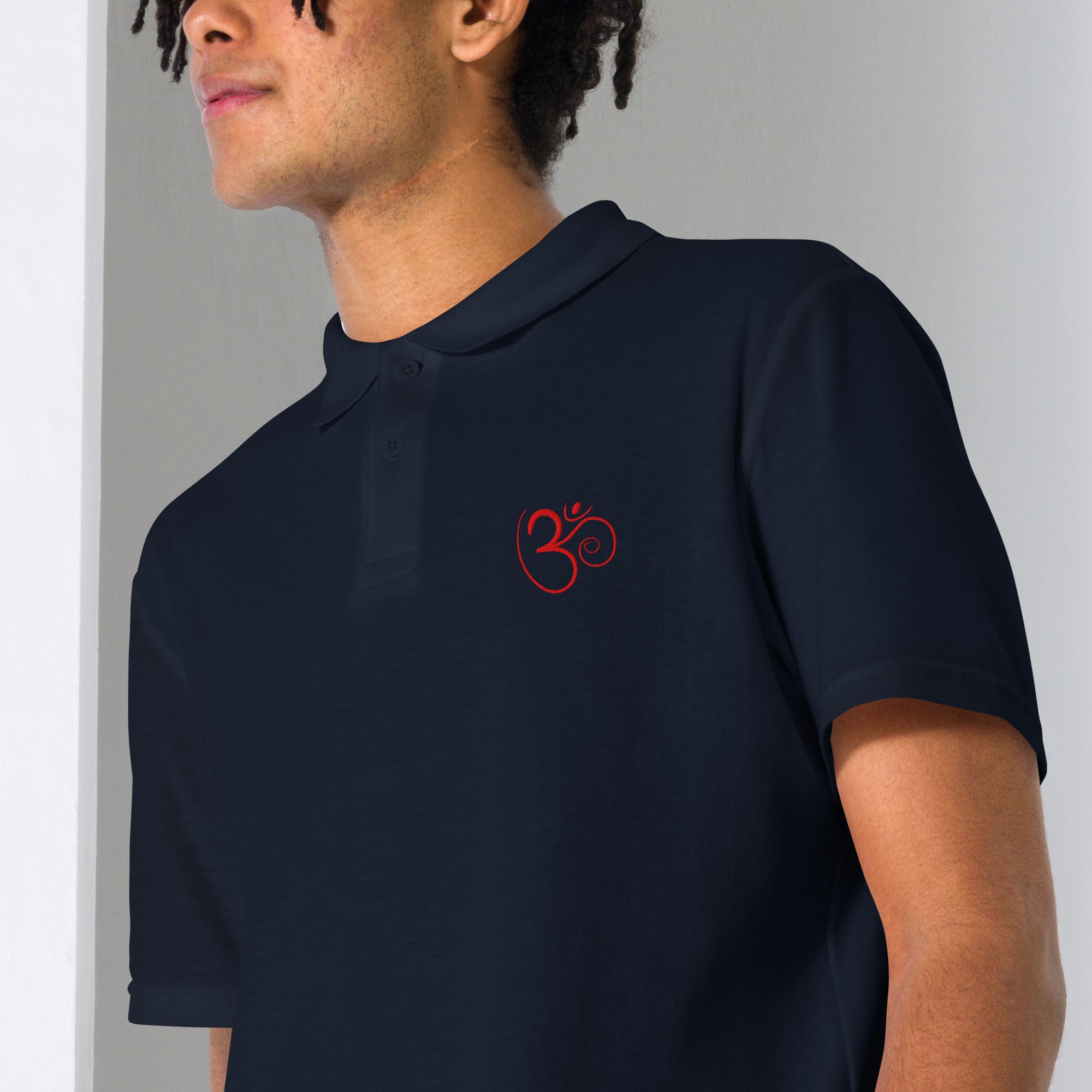 Om Unisex pique polo shirt - Nookshi