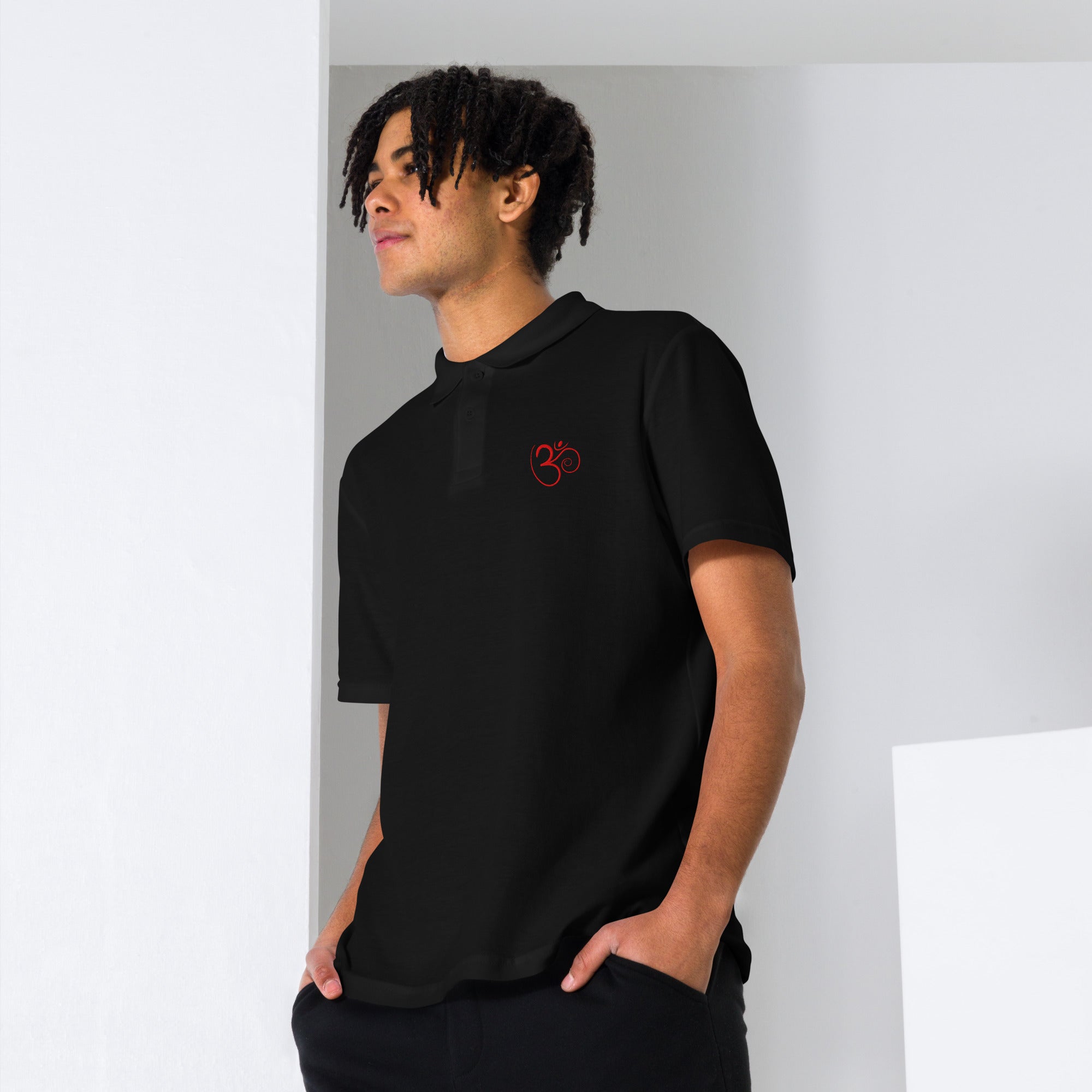 Om Unisex pique polo shirt - Nookshi