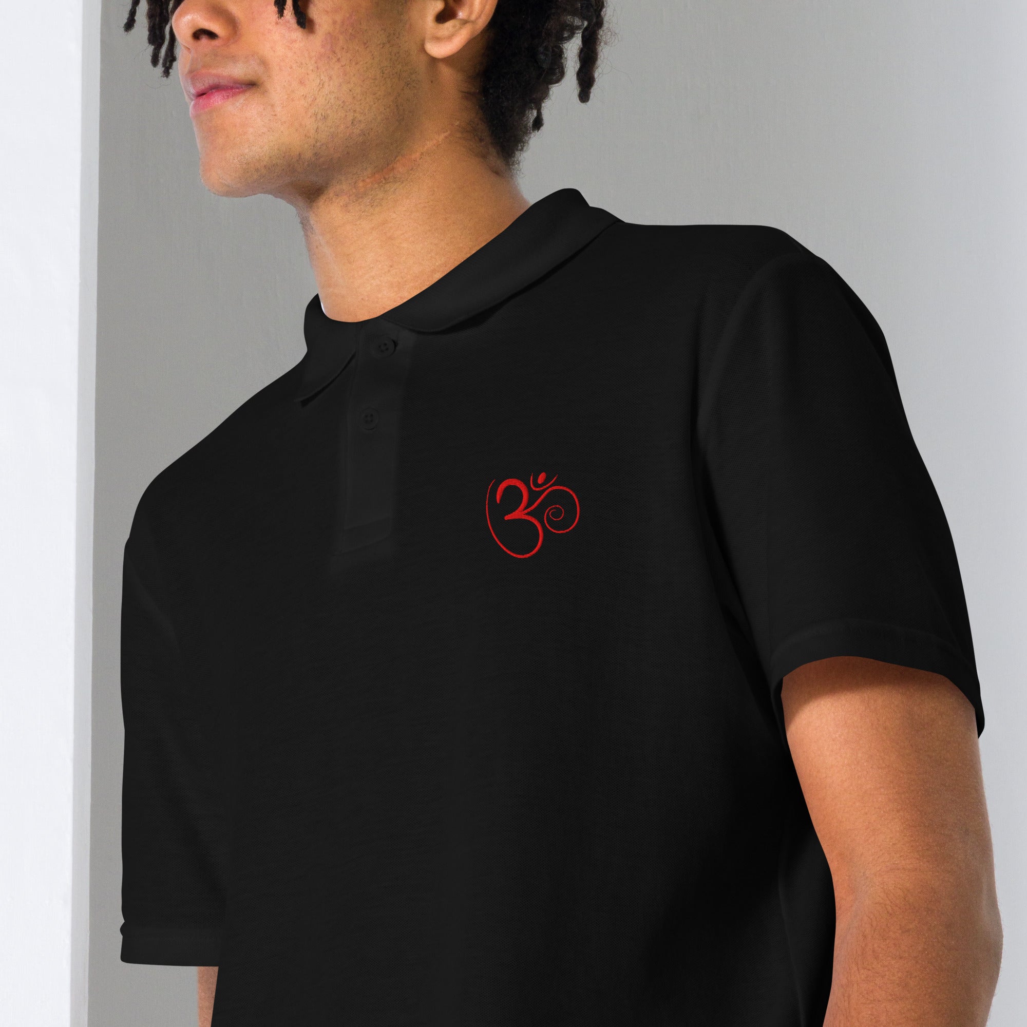 Om Unisex pique polo shirt - Nookshi