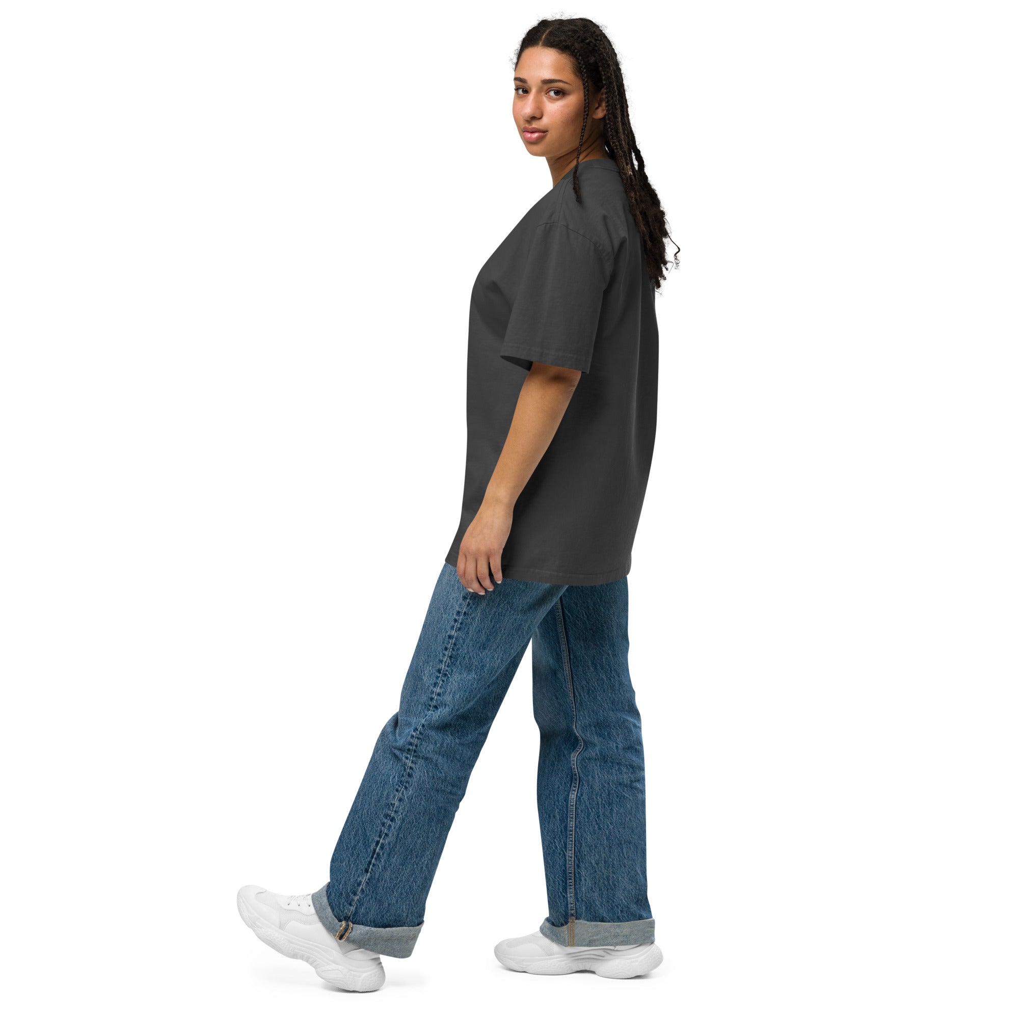 Swastika Oversized faded t-shirt for women - Nookshi